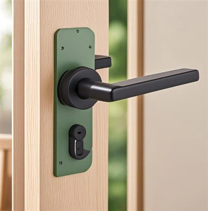 Maçanetas de portas internas pretas com fechadura